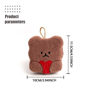 Esponjas de Limpieza de Cocina Modernas Totalmente Naturales al por Mayor OEM, Diseño de Oso de Dibujos Animados, Lindas Almohadillas de Fregado de Nailon para Uso Doméstico, Lavado de Platos - Product Image 2
