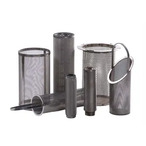 Stainless Steel Perforated Wire Mesh Filter Basket Steel Perforated Metal Mesh Filter Round Hole Filter