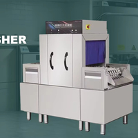 Lave-vaisselle à convoyeur commercial pour restaurant, hôtel, cantine, machine à laver la vaisselle automatique, haute capacité, séchage à l'air chaud