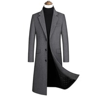 Veste en laine d'hiver pour hommes Manteau en laine mince décontracté de haute qualité Manteau long en coton pour hommes Trench Coat Vestes d'hiver rembourrées pour hommes