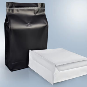 <span class=keywords><strong>Petit</strong></span> sac de café à fond plat carré personnalisé de 5kg emballage en plastique alimentaire de valve de poche à fermeture éclair en aluminium laminé - Product Image 5