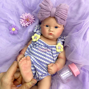 دمى أطفال واقعية من السيليكون 45 سم، دمى حديثي الولادة واقعية بجسم كامل من السيليكون البلاتيني، دمى معاد تصنيعها بفم مفتوح بجودة الأفلام للفتيات - Product Image 3