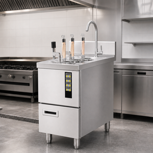 Cocedor de Fideos Eléctrico Comercial de 3 Cabezas con Elevación Automática y Control Preciso de Temperatura - Product Image 1