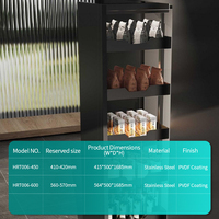 Panier coulissant latéral en acier inoxydable pour espaces étroits, idéal pour placards de chambre et garde-manger