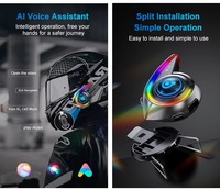 Casque de moto Y21 avec écouteurs Bluetooth, assistant vocal IA et lumière SOS, étanche IP6, prise en charge de la radio FM et de l'audio
