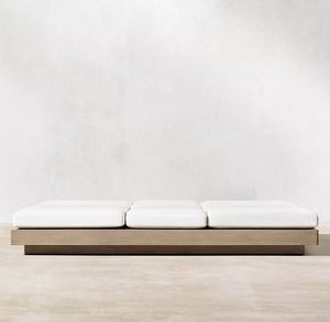 Sillón de teca para exteriores de fácil limpieza, doblemente ajustable, para piscina, cama doble para el día. - Product Image 5