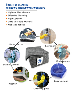 Serviette en microfibre de qualité professionnelle, sans peluches, non abrasive, <span class=keywords><strong>pour</strong></span> la protection de la peinture automobile et le polissage du verre, serviette tricotée warp. - Product Image 5