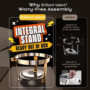 Chauffe-plats en acier inoxydable de nouvelle conception, chauffe-plats alimenté à l'alcool, capacité de 9 L, chauffage de 12 heures pour la restauration, utilisation en buffet, en stock - Product Image 4