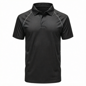 Men's <b>Black</b> Short Sleeve for <b>Shirt</b> Anti-Wrinkle Quick Dry Knitted Spandex/Cotton Casual Print Pocket Design - Product Image 1