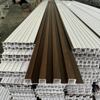 Panel dinding pvc butiran kayu pop dikirimkan Panel dinding bergalur harga baru pabrik
