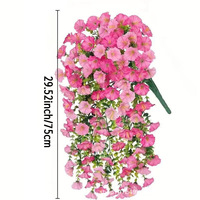 Vignes artificielles d'eucalyptus et de gloire du matin H358, à suspendre au mur, fleurs en forme de trompette, décoration extérieure pour la maison, protection solaire