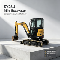 Excavator Mini SANY SY26U Zero Tail Swing 2.6 Ton Mesin Yanmar Bucket 0.07 M3 Kedalaman Penggalian 2.8 m Langsung dari Pabrik Cina
