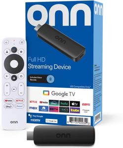ONN Android TV 2K FHD สตรีมมิ่งสติ๊ก พร้อมรีโมทคอนโทรลและอะแดปเตอร์จ่ายไฟ WiFi HDMI <span class=keywords><strong>Chromecast</strong></span> ในตัว - Product Image 1