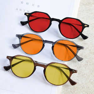 Lunettes 2026 personnalisées en gros, classiques, unisexes, anti-lumière bleue, monture optique métallique, verres jaunes tendance, verres orange - Product Image 2