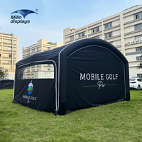Portable Intérieur Maison Personnalisé Imprimé Golf Impact Écran Golf Simulateur Boîtier Gonflable Tente Golf Jeu Simulateur