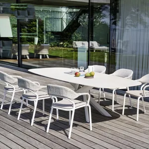 Sedie moderne ristorante sedia da pranzo in vimini per esterni Set da tavolo Set da giardino Patio mobili da esterno rattan