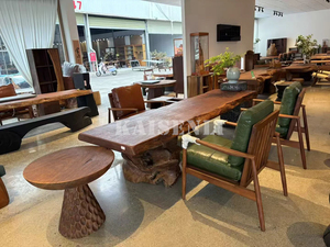 Wholesale Solid <b>Wood</b> Live <b>Dining</b> <b>Table</b> <b>Rustic</b> Luxury Walnut Furniture for Restaurant Interior and Hospitality Projects One Piece - Product Image 4