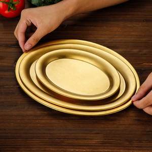 Plateau ovale <span class=keywords><strong>moderne</strong></span> en acier inoxydable Offre Spéciale, service en métal, <span class=keywords><strong>assiette</strong></span> de poisson épaissie, <span class=keywords><strong>assiette</strong></span> à Dessert fabriquée à l'origine - Product Image 2