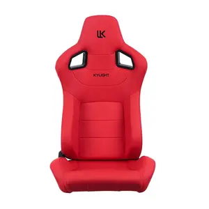 红色玻璃钢碳外观双滑块单调节器运动型汽车座椅