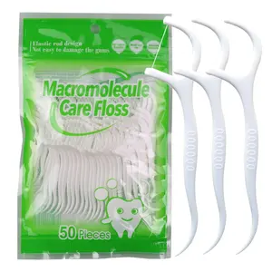 Eco 친절한 치과 floss compostable PLA 손잡이 치실 지팡이