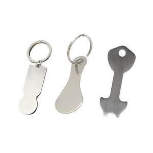 Llavero metálico creativo portátil transfronterizo, accesorio colgante, etiqueta de identificación para supermercado, colgante de acero inoxidable - Product Image 1
