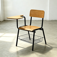 Chaise d'étude pliante personnalisée pour école avec tablette d'écriture, ergonomique, ignifuge, pour salle de classe et salle de formation, certifiée CE