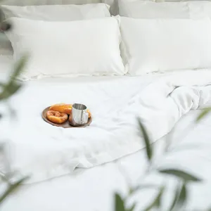 Natural Soft Pure Bamboo Flat Bed Sheet 300TC 400TC 100% Bamboo Bed Sheets Hotel Bedding With Deep Pockets