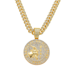 Nuevo Collar con Colgante Circular de Cabra Estilo Hiphop, con Características Únicas, Venta Caliente, Joyería de Moda para Hombre, Venta al Por Mayor - Product Image 6