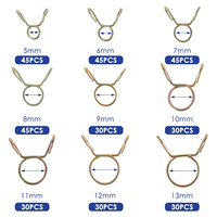 660 pièces 5mm-14mm collier de serrage galvanisé couleur pinces à ressort tuyau d'engrenage pince de ligne de carburant pour bateaux motos