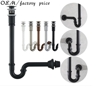 <span class=keywords><strong>ราคา</strong></span>โรงงาน ท่อน้ำทิ้งรูปตัวยูสำหรับอ่างล้างหน้าในห้องน้ำ ขนาด 1-1/4 <span class=keywords><strong>นิ้ว</strong></span> สีดำด้าน พร้อมท่อต่อแบบข้อต่อเลื่อน ปรับความสูงได้ รับผลิตแบบ OEM - Product Image 1