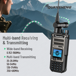 Transceptor de Radioaficionado de Banda Completa QUANSHENG TK11(8) <span class=keywords><strong>HF</strong></span> SSB CW FM con Analizador de Espectro, 10W, Onda Corta, Walkie Talkie Portátil - Product Image 2