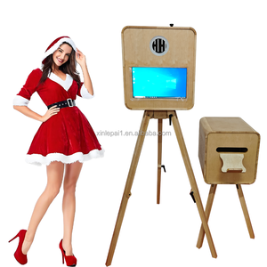 Cabina de Fotos de 15.6 Pulgadas con Textura de Madera y Color de Pintura Vintage, Compatible con Cámaras DSLR y SLR para Bodas y Fiestas - Product Image 2