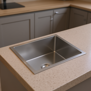 Lavello da Cucina in Acciaio Inox a Vasca Singola, da Incasso, Lucidato, Design Minimalista Rettangolare - Product Image 2