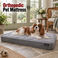 Orthopädisches Hundebett mit abnehmbarem grauem Außengehäuse und Mini-Taschenfederkern mit 8 cm Gesamthöhe