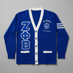 2025 Zeta Phi Beta Soror Embroidery Women Acrylic Cardigan | Delta Sorority Embroidered Ladies Custom Made Cardigan Sweater - Product Image 2