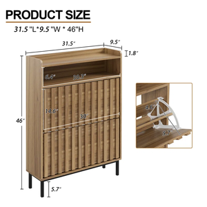 Mueble de <span class=keywords><strong>Madera</strong></span> <span class=keywords><strong>MDF</strong></span> de Diseño Moderno, Ahorro de Espacio, Zapatero Simple para el Hogar, Diseños de <span class=keywords><strong>Madera</strong></span> para Muebles de Hogar - Product Image 3