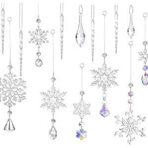 Accesorios Navideños Creativos en Oferta, Adornos Colgantes de Copos de Nieve Acrílicos Duraderos, Decoraciones Navideñas Colgantes - Product Image 3