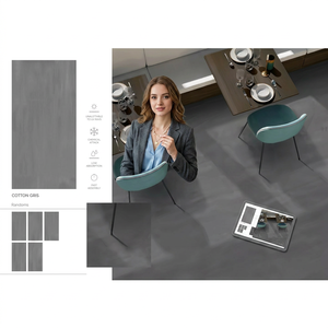 Carreaux muraux et de sol décoratifs en porcelaine noire, aspect marbre gris, pleine masse, mosaïque lumineuse, intérieur, vitrifiés, extérieur, 60x120cm - Product Image 1