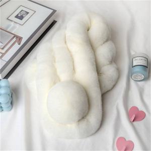 Nouvelle Écharpe en Fausse Fourrure de Lapin Rex Style Coréen pour Hommes et Femmes, Cache-Cou en Peluche à Trois Tubes pour l'Hiver, Écharpe Épaisse - Product Image 3