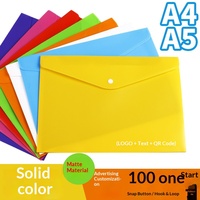Carpeta de documentos A4 de PP mate de color sólido con cierre a presión, gruesa, opaca, de gran capacidad, para almacenamiento de archivos de contrato A5, venta al por mayor desde China