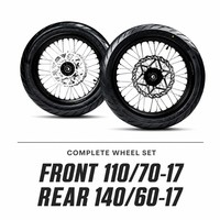 Kit de roues Supermoto Surron Ultra Bee 17 pouces, jeu de roues complet 110/70-17 140/60-17, jante à rayons CNC, virages stables, pièce E-Moto