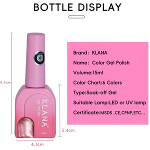 KLANA ชุดเจลทาเล็บแคทอายสีแดง 15 มล. ยูวี แอลอีดี เจลแคทอายแบบเม็ดแก้วใสแม่เหล็กสำหรับร้านทำเล็บ ศิลปะบนเล็บ แบรนด์ส่วนตัว - Product Image 6