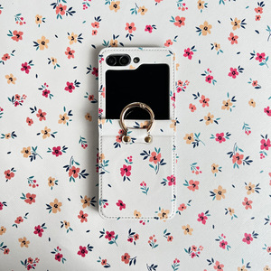 Para Find N3 Flip Huawei P50 Pocket 2 Vivo X <span class=keywords><strong>Samsung</strong></span> Z Flip 5 <span class=keywords><strong>Razr</strong></span> 40 Funda protectora de pantalla ultra plegable Soporte de anillo floral - Product Image 1