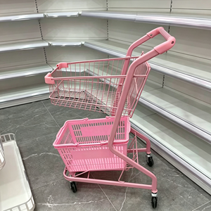 Chariot de supermarché robuste 340L en treillis métallique grande capacité avec roues pivotantes silencieuses pour usage en magasin de détail et kit d'installation - Product Image 5