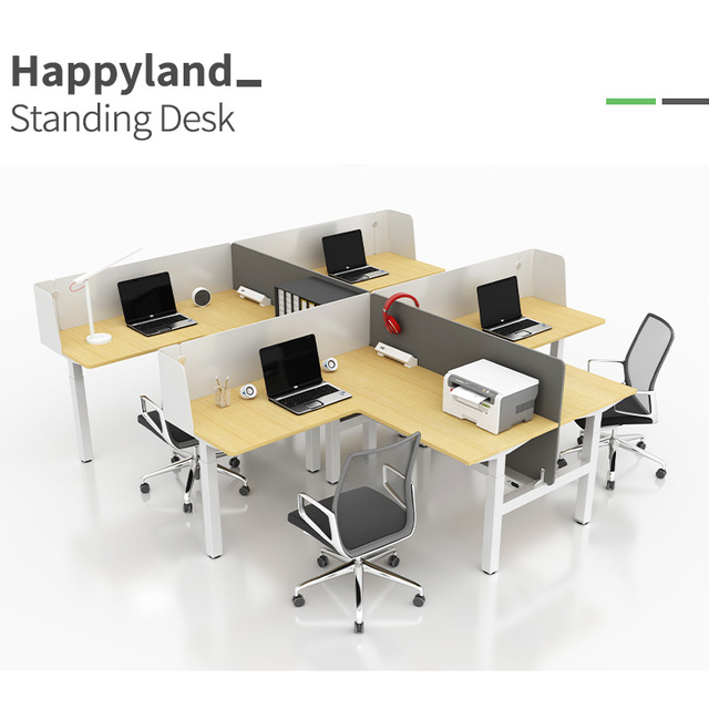 3BF3A-W-T Electric Height Adjustable Computer Table T Shape Custom Ergonomic Standing Desk Frame Office Workstation Staff Desk