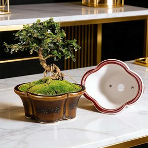 Purple Clay Ceramic Flower Pots Tabletop Small Pots Succulent <b>Personalized</b> Mini Fuchsia Pots <b>Sweet</b> Flag Bonsai Pots Flowers Vase - Product Image 4