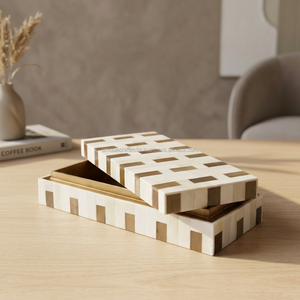 Cofre de Recuerdos Artesanal de Resina y Madera - Caja de Regalo Premium para Decoración del Hogar, Joyería, Presentación de Regalos de Año Nuevo - Product Image 1
