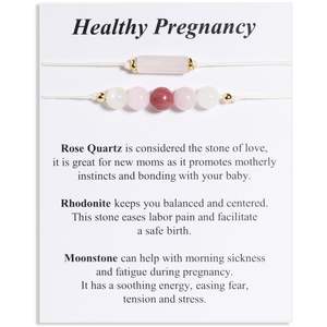 Brazaletes <span class=keywords><strong>de</strong></span> regalo <span class=keywords><strong>de</strong></span> embarazo saludable <span class=keywords><strong>de</strong></span> cristal curativo con tarjeta Pulsera <span class=keywords><strong>de</strong></span> <span class=keywords><strong>fertilidad</strong></span> delicada <span class=keywords><strong>Piedra</strong></span> lunar - Product Image 2