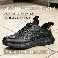 Chaussures de chef CHUDUN respirantes et légères, dessus en cuir microfibre, semelle en caoutchouc antidérapante, chaussures de travail pour la cuisine