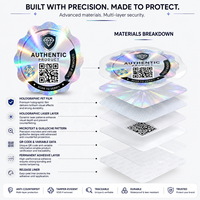 Étiquette autocollante holographique de sécurité avec code QR personnalisé de haute qualité, impression personnalisée, design gratuit